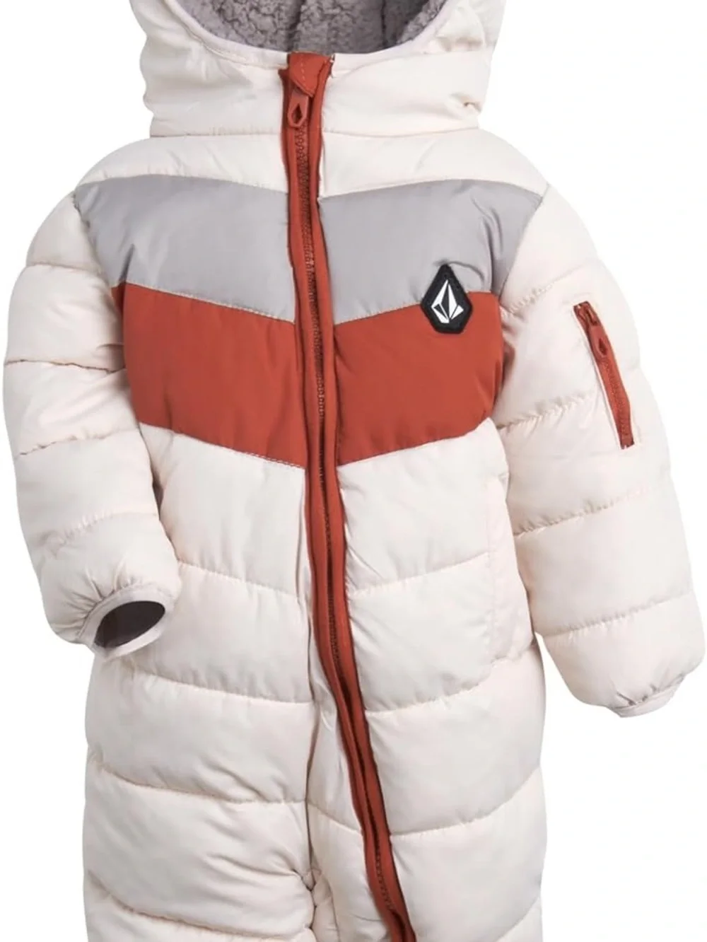 Volcom Boys Baby Snowsuit, Fleece-Lined Insulated Pram with Sherpa Hood